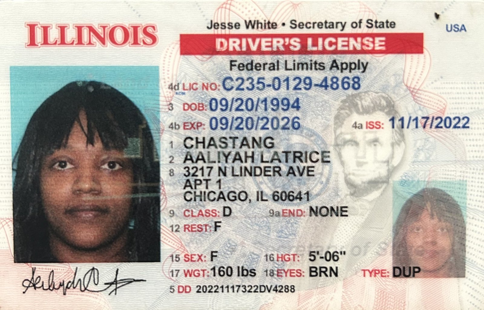 DO NOT RENT TO AALIYAH LATRICE CHASTANG